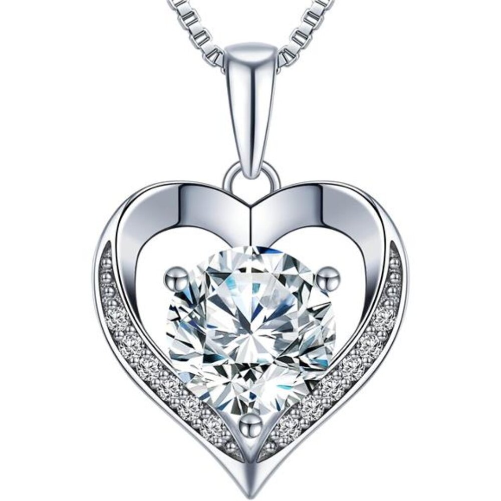 Heart Pendant Necklace Gifts for Wife, Engraved 'I LOVE YOU' Gift for Wife, 1-3
